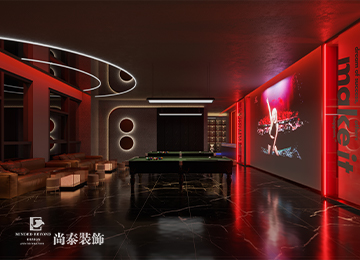 小酒館設(shè)計：惠州100平米復(fù)古風(fēng)臺球廳小酒館裝修設(shè)計案例